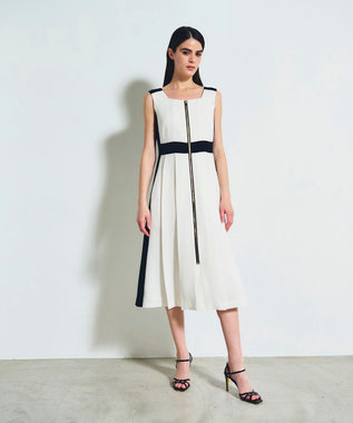 GRACE CONTINENTAL ラインバイカラードレス ホワイト