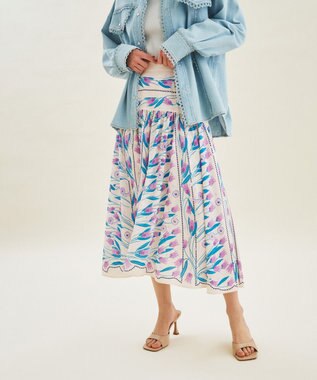 新品2024-25sacai 最新パターンプリントスカート