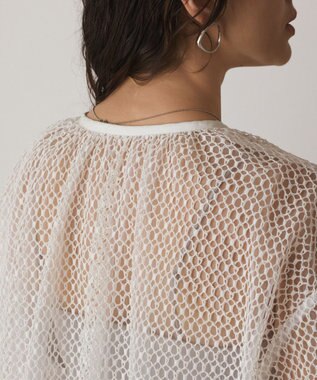 GRACE CONTINENTAL メッシュギャザーブルゾン ホワイト