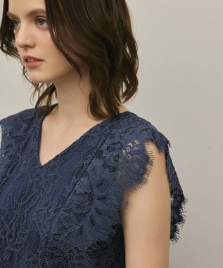 GRACE CONTINENTAL コードレースサロペット ブルー