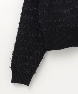 GRACE CONTINENTAL ラメツイードニットカーディガン ブラック