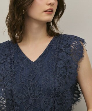 GRACE CONTINENTAL コードレースサロペット ブルー