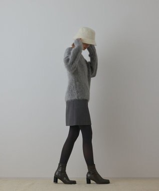 GRACE CONTINENTAL ウールギャバミニスカート グレー