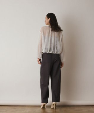 GRACE CONTINENTAL メッシュギャザーブルゾン ホワイト