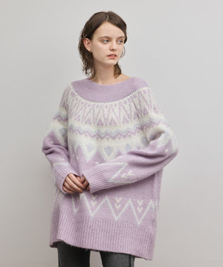 GRACE CONTINENTAL フェアアイルニットトップ ラベンダー