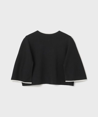 GRACE CONTINENTAL バイカラースリットニットカーディガン ブラック