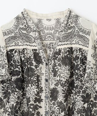 GRACE CONTINENTAL バンダナフレアスリーブブラウス ブラック