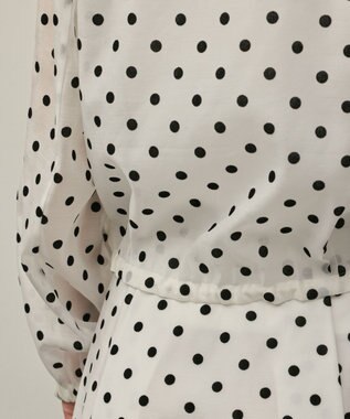 GRACE CONTINENTAL ドットフロッキーブルゾン ホワイト