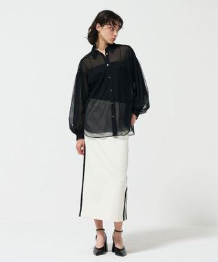 GRACE CONTINENTAL チュールレイヤードシャツ ブラック