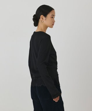 GRACE CONTINENTAL レースヘムカットトップ ブラック