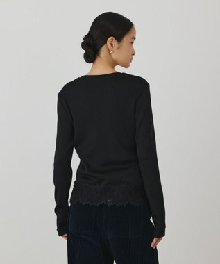 GRACE CONTINENTAL レースヘムカットトップ ブラック