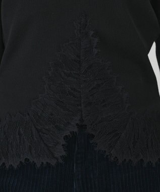 GRACE CONTINENTAL レースヘムカットトップ ブラック