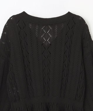 GRACE CONTINENTAL レース編ルーズニットトップ ブラック