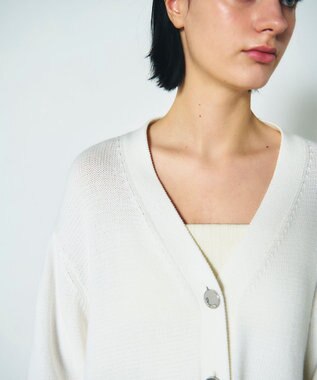 GRACE CONTINENTAL リリヤーンルーズカーディガン ホワイト