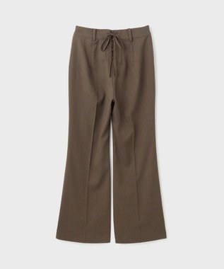 GRACE CONTINENTAL リネンサテンフレアパンツ ブラウン