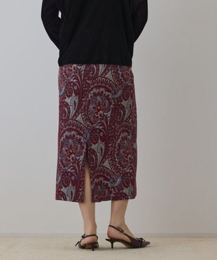 GRACE CONTINENTAL ラメペイズリージャガードスカート ボルドー