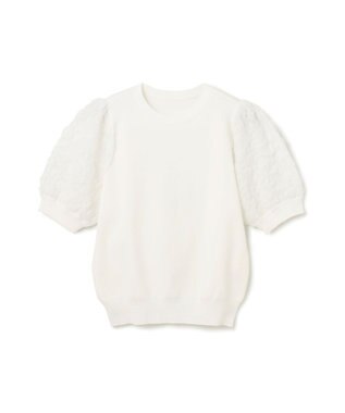 GRACE CONTINENTAL シアーハーフニットトップ ホワイト