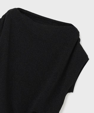 GRACE CONTINENTAL ラメドレープカットトップ ブラック