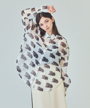 GRACE CONTINENTAL シアーCatブラウス キナリ