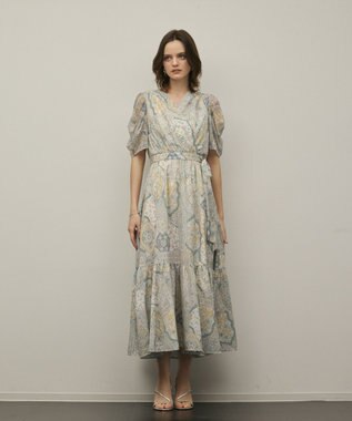 GRACE CONTINENTAL パッチワークプリントワンピース