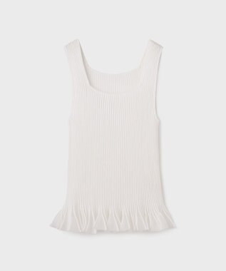 GRACE CONTINENTAL シアーフリルニットトップ ホワイト