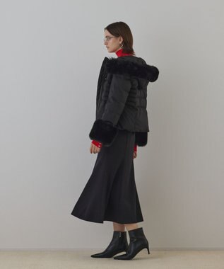 GRACE CONTINENTAL エコファーショートダウンジャケット ブラック