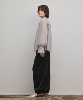 GRACE CONTINENTAL チュールタイブラウス グレー