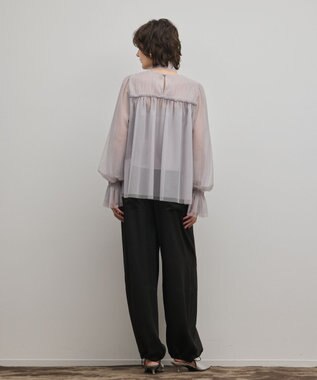 GRACE CONTINENTAL チュールタイブラウス グレー