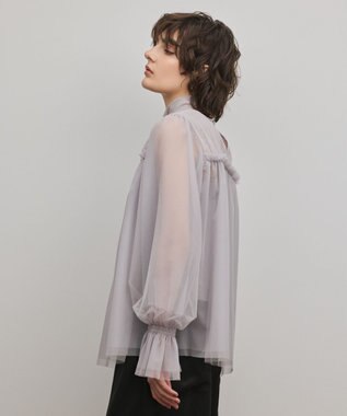 GRACE CONTINENTAL チュールタイブラウス グレー