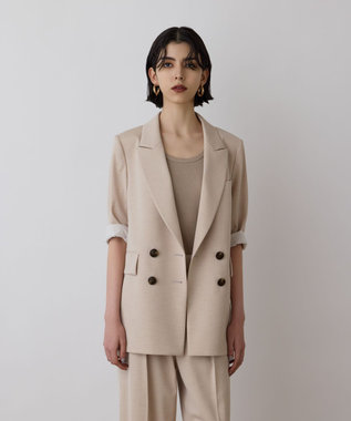 GRACE CONTINENTAL スラブストレッチテーラージャケット ベージュ