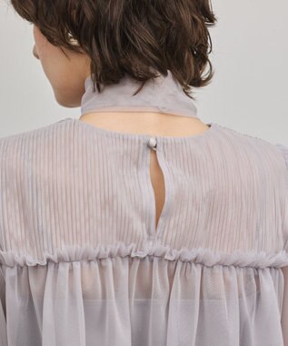 GRACE CONTINENTAL チュールタイブラウス グレー