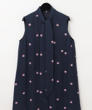 GRACE CONTINENTAL エンゼルフィッシュジャガードワンピース ネイビー