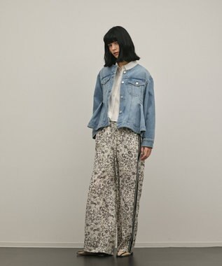 GRACE CONTINENTAL ペプラムデニムジャケット ブルー