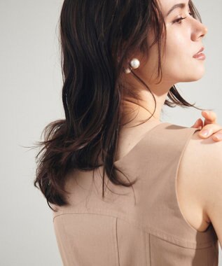 GRACE CONTINENTAL ジップディテールワンピース キャメル