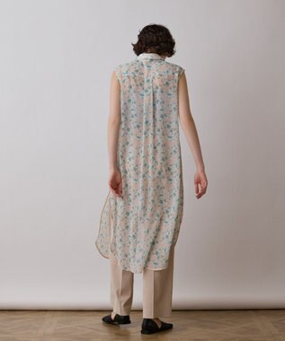 GRACE CONTINENTAL フラワーロングシャツ ベージュ