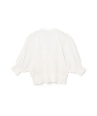 GRACE CONTINENTAL ラメシアードルマンニットカーディガン ホワイト