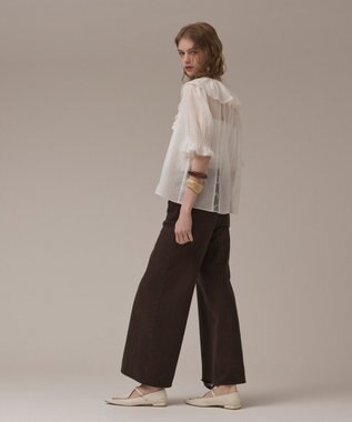 GRACE CONTINENTAL コットンフリルカラーブラウス ホワイト