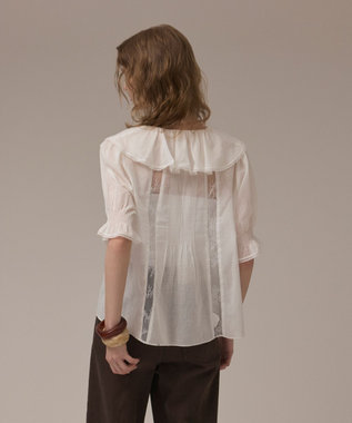 GRACE CONTINENTAL コットンフリルカラーブラウス ホワイト