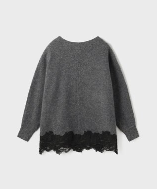 GRACE CONTINENTAL レースドルマンニットトップ チャコール