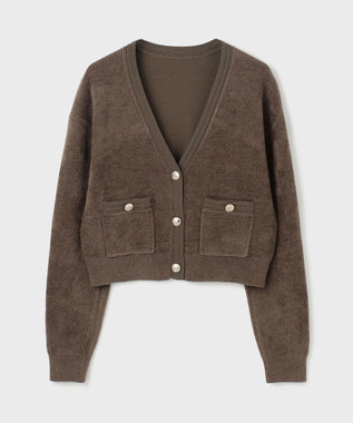 GRACE CONTINENTAL モールニットカーディガン ブラウン