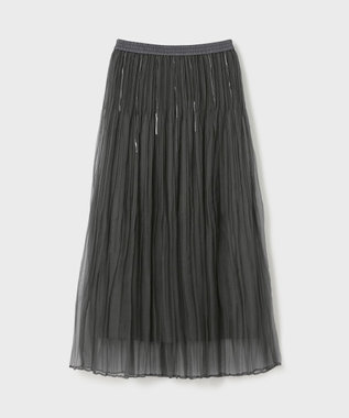 GRACE CONTINENTAL オーガンスパンコールスカート グレー