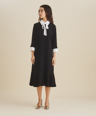 GRACE CONTINENTAL ダブルクロスドレス バイカラー