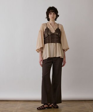 GRACE CONTINENTAL レースキャミ付カフタンブラウス ピンク