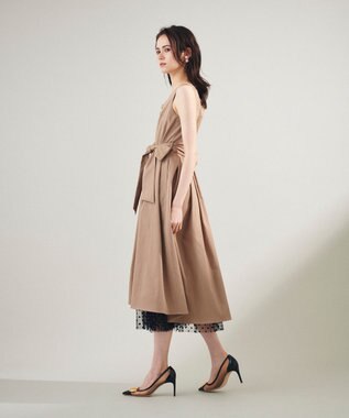 GRACE CONTINENTAL ジップディテールワンピース キャメル