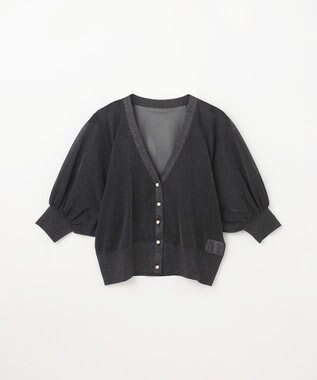 GRACE CONTINENTAL ラメシアードルマンニットカーディガン ブラック