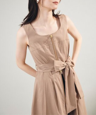 GRACE CONTINENTAL ジップディテールワンピース キャメル