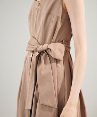 GRACE CONTINENTAL ジップディテールワンピース キャメル