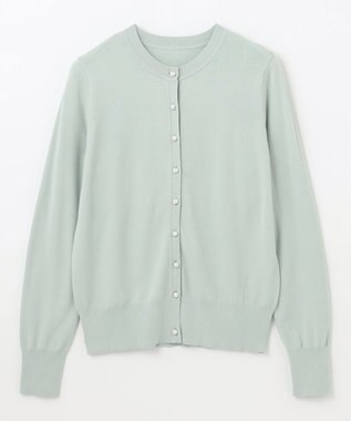 GRACE CONTINENTAL クルーニットカーディガン ライトグリーン