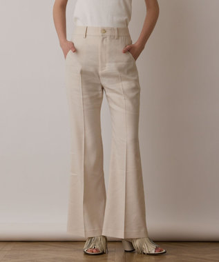 GRACE CONTINENTAL リネンサテンフレアパンツ キナリ