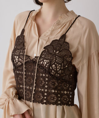 GRACE CONTINENTAL レースキャミ付カフタンブラウス ピンク